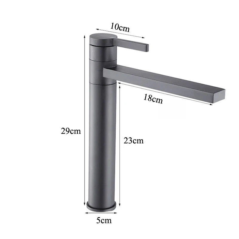Afralia™ Tall Style Basin Faucet Deck Mounted Single Handle Mixer Tap Chrome Black Gold