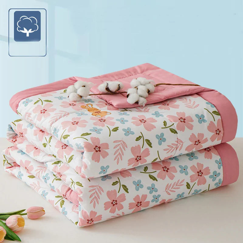 Afralia™ Lightweight Summer Quilt: Soft Skin-Friendly Comforter with Cotton Fill