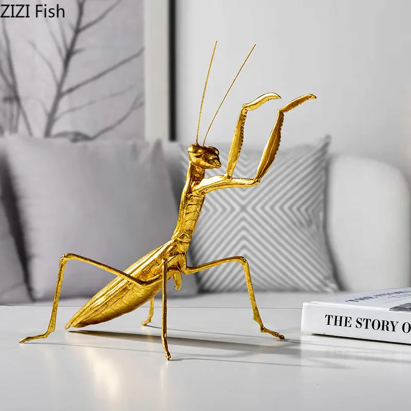 Afralia™ Golden Honeybee Insect Statue Desk Decoration for Living Room