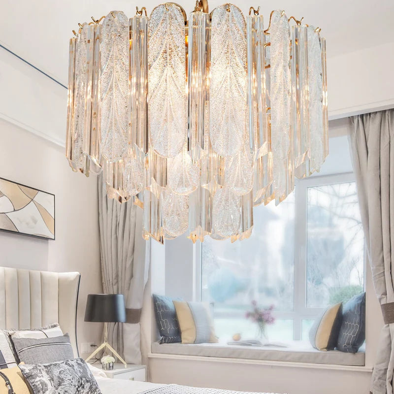 Afralia™ Crystal Bedroom Pendant Lamp: Designer Luxury Glass Lighting for Living Room