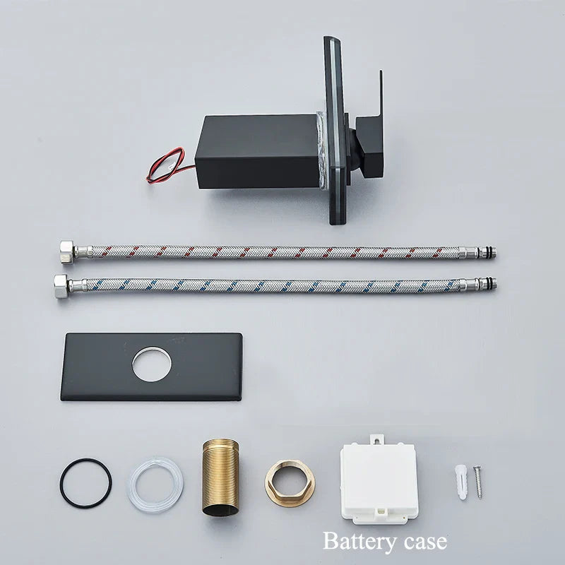 Afralia™ LED Color Changing Waterfall Basin Faucet with Mixer Tap for Bathroom Sink