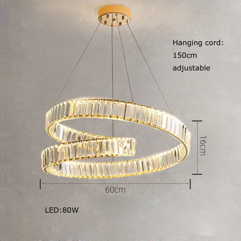 Afralia™ Modern Luxury LED Rings Chandelier: New Trend Circular Ceiling Lamp for Indoor Lighting