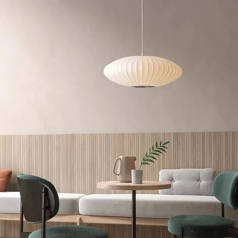 Afralia™ Silk Pendant Lamp: Elegant LED Lighting for Home, Hotel, and Restaurant