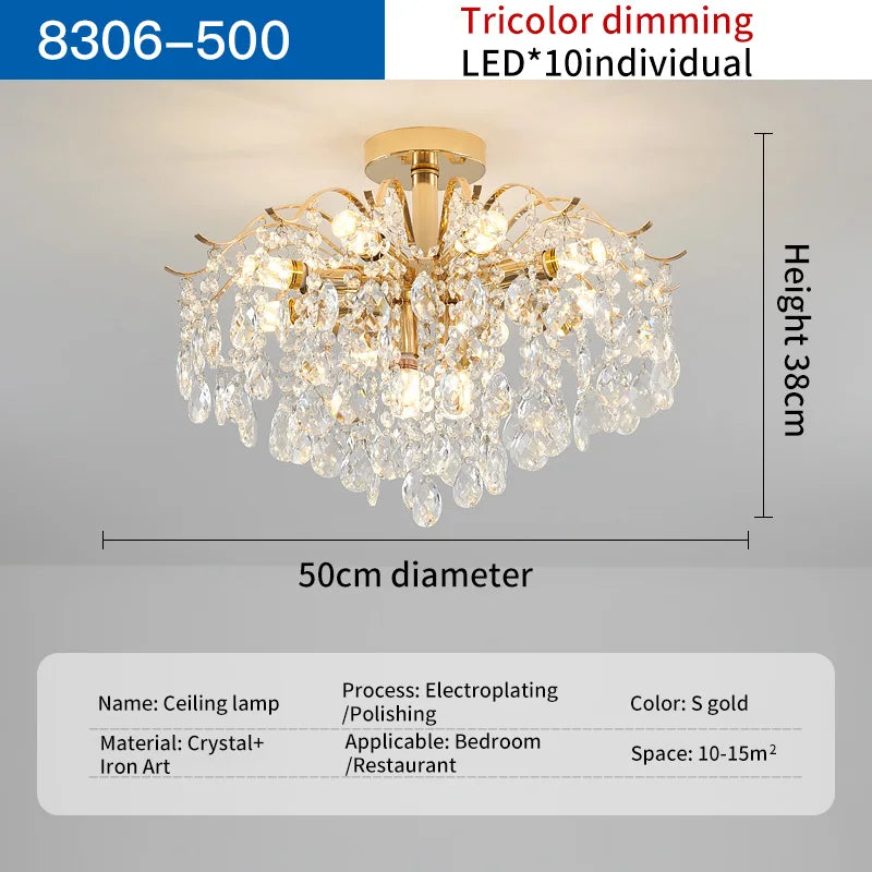 Afralia™ Crystal Chandelier: Luxury French Retro Charm, Modern & Romantic Lighting