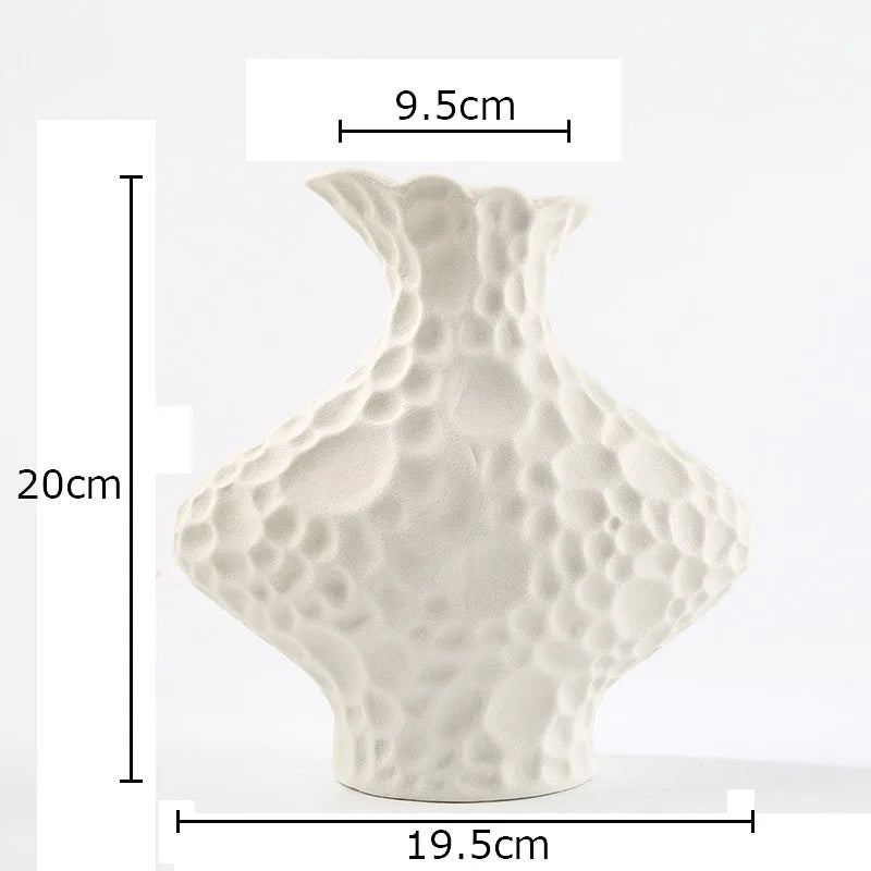 Afralia™ Frosted Ceramic Vase Artificial Floral Decor Desk Decoration Modern Flower Arrangement