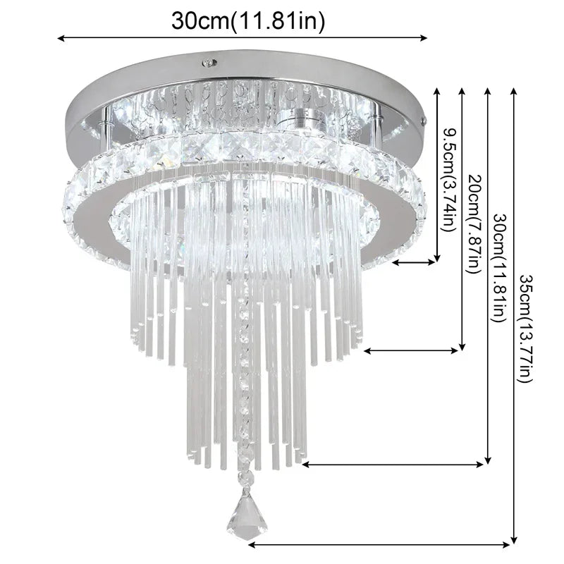 Afralia™ Crystal Raindrop Chandelier LED Ceiling Light for Dining Living Bedroom