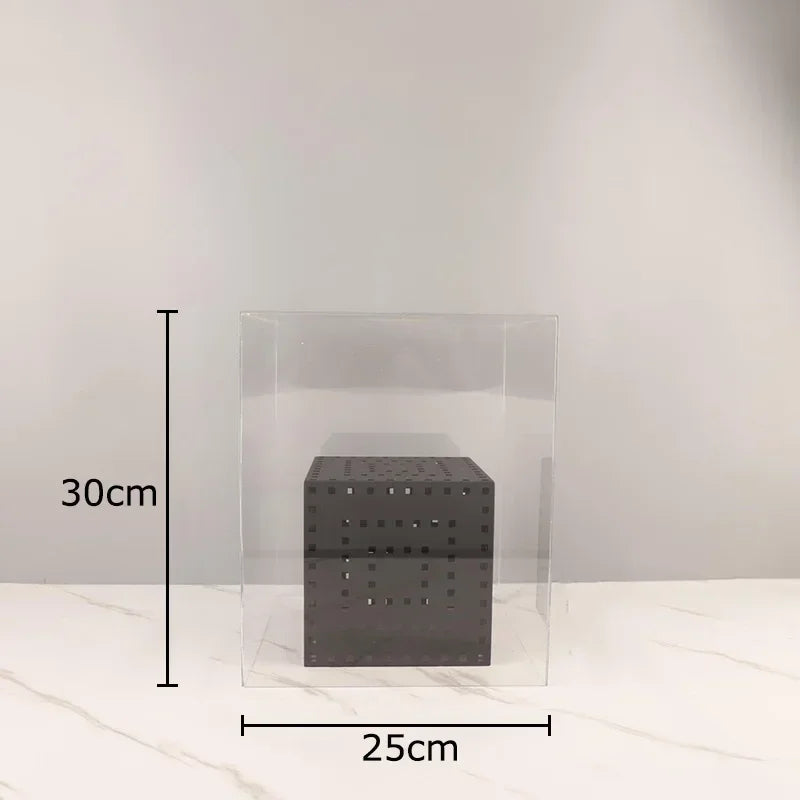 Afralia™ Minimalist Black Hollow Cube Desk Decoration Geometry Artwork Aesthetic Decor