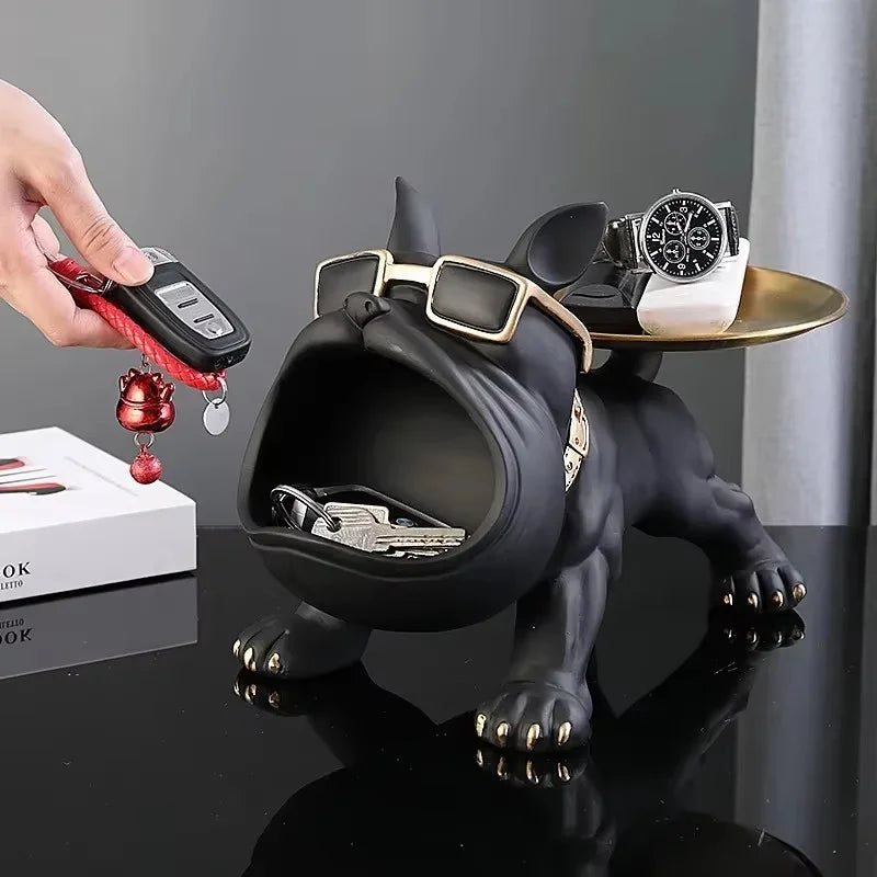 Afralia™ Bulldog Remote Control Storage: Office & Living Room Decor Ornament