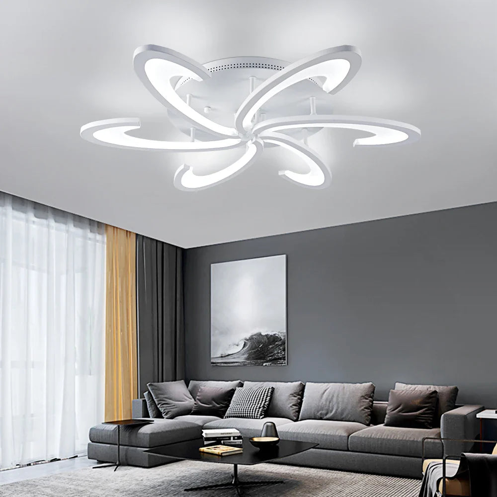 Afralia™ Flower Ceiling Lamp: Modern Chandelier Acrylic RC Dimming Pendant Light Fixture