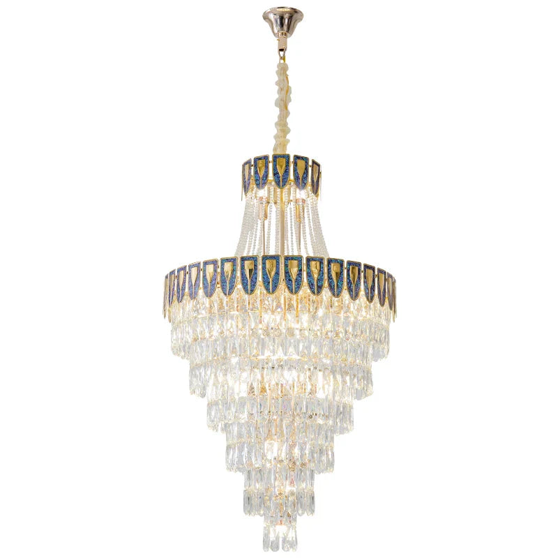 Afralia™ Crystal Chandelier Art Living Room Lighting for Duplex Buildings and High-End Restaurants