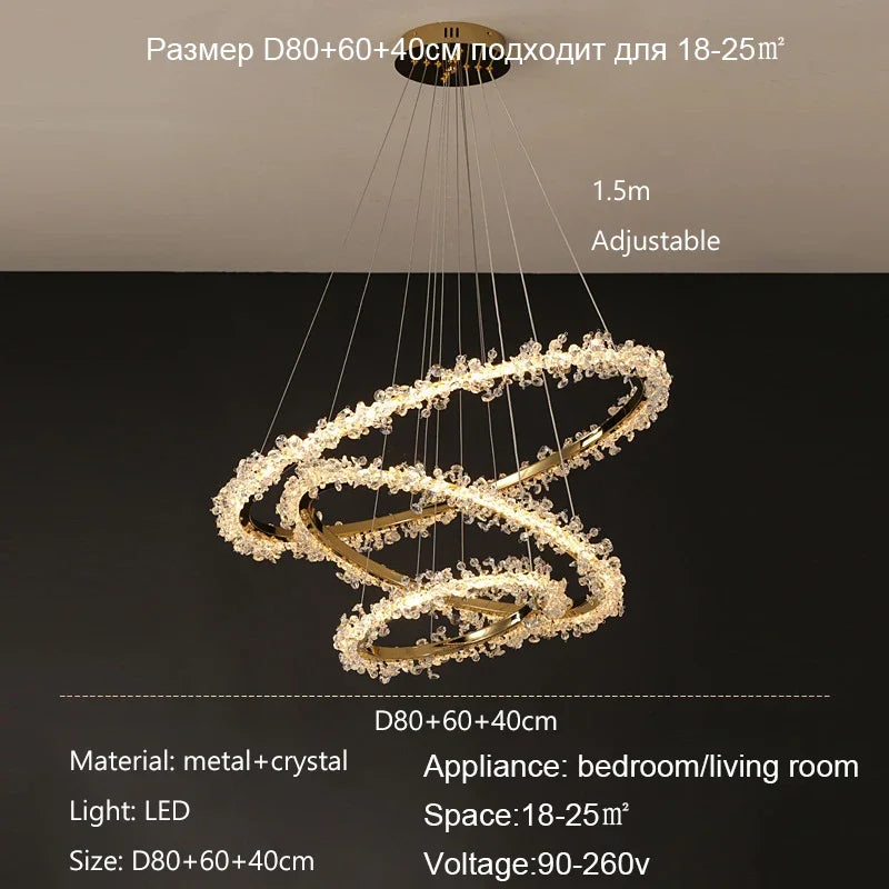 Afralia™ Crystal Pendant Chandelier: Modern Luxury Dimmable LED Ring Light for Home and Restaurant