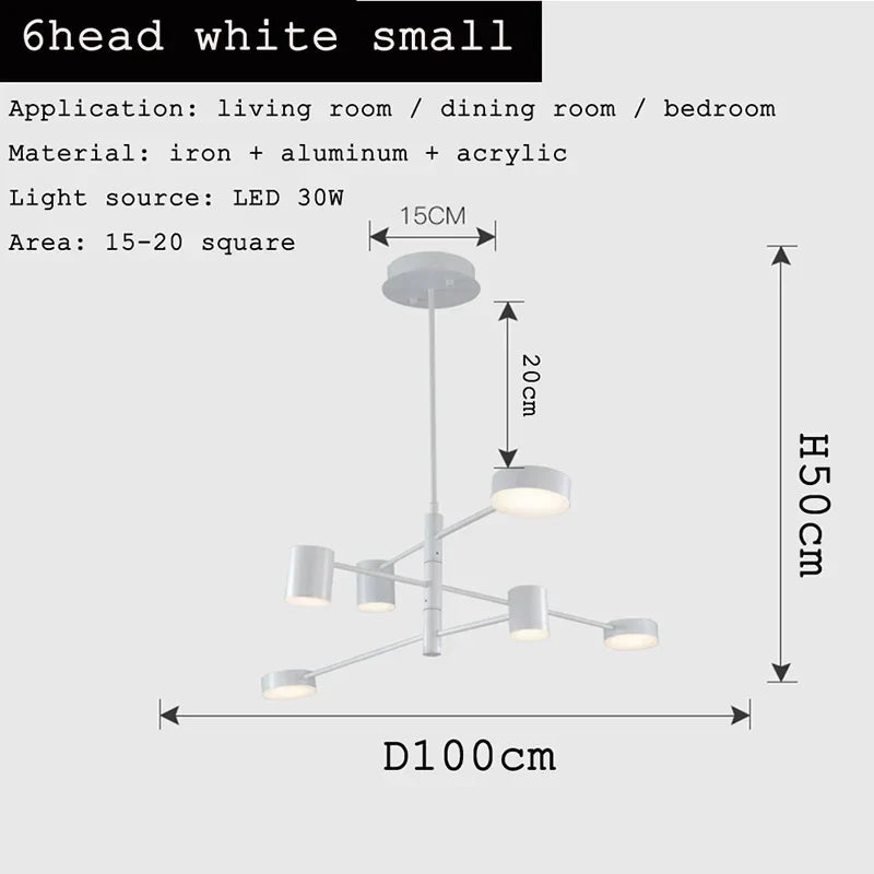 Afralia™ Modern Nordic Black Gold White LED Chandelier for Livingroom Bedroom