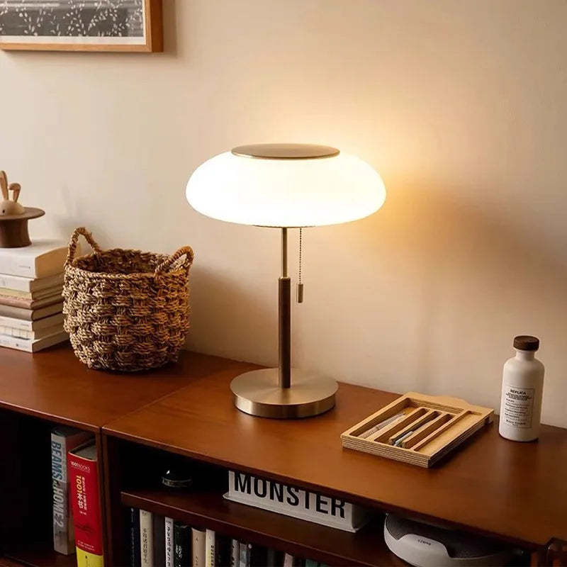 Afralia™ White Glass Table Lamp: Nordic Vintage Desk Light for Bedroom