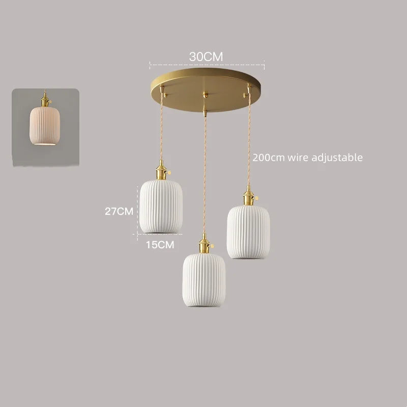 Afralia™ White Ceramic LED Pendant Lamp Modern Hanging Light Fixtures