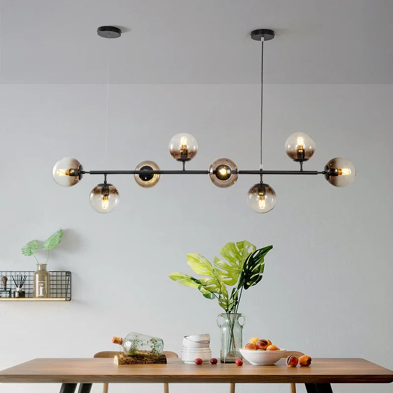 Afralia™ Glass Ball Pendant Chandelier: Modern Nordic Art Ceiling Lighting for Dining Room & LOFT