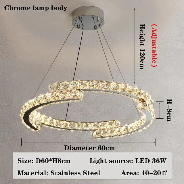 Afralia™ Modern Crystal Chandelier Living Room Lamp