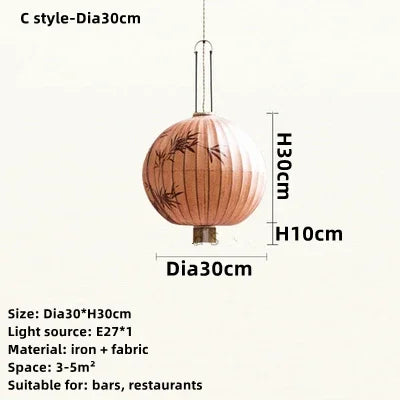 Afralia™ Bamboo Lantern Pendant: Handmade Fabric Shade for Elegant Hotel and Restaurant Lighting