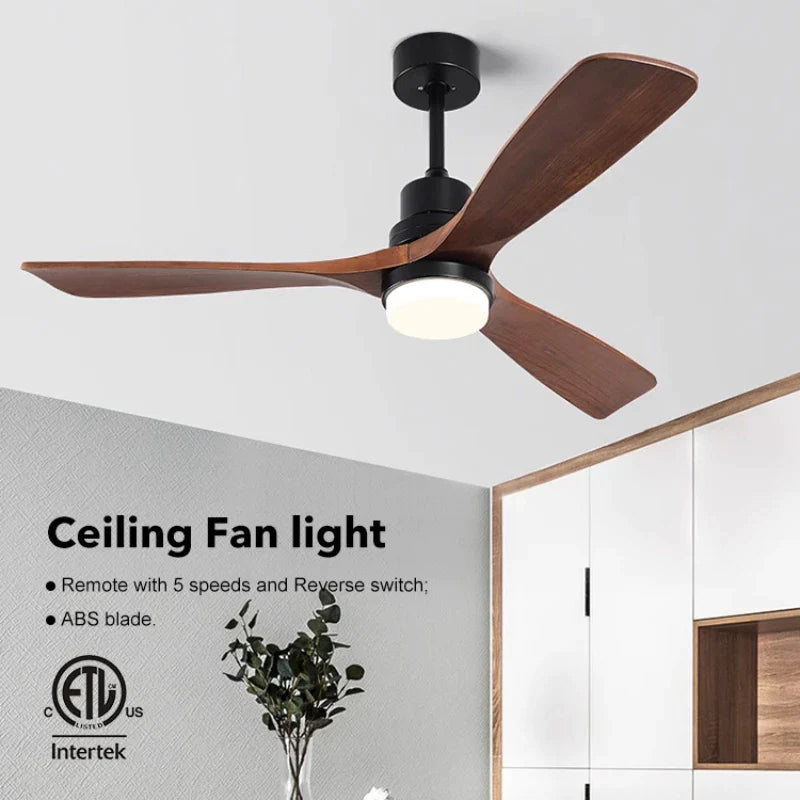 Afralia™ 42/52" DC Ceiling Fan with 3 ABS Blades, 35W Motor, 18W LED Light, Remote Control