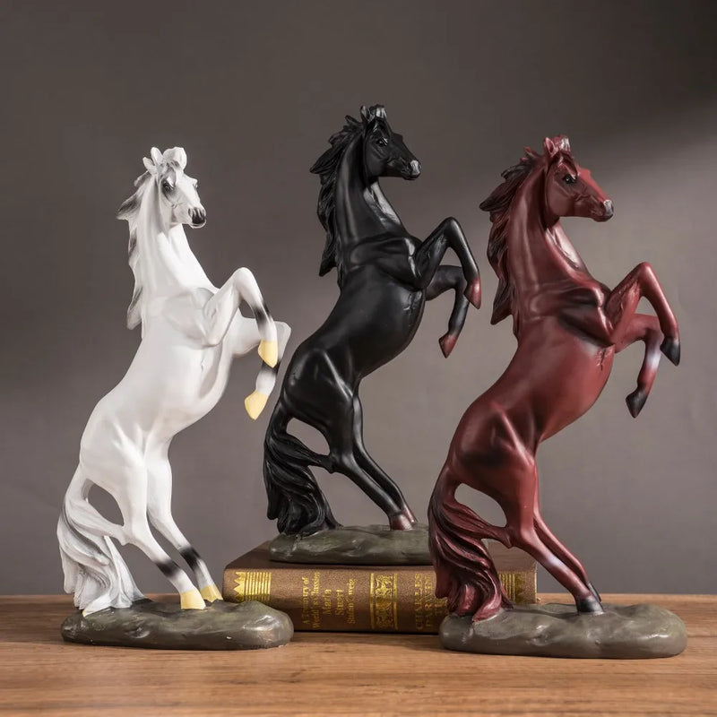 Afralia™ Horse Statue: Morden Art Resin Figurine for Home/Office Decor, 36cm Sculpture Shelf Ornament