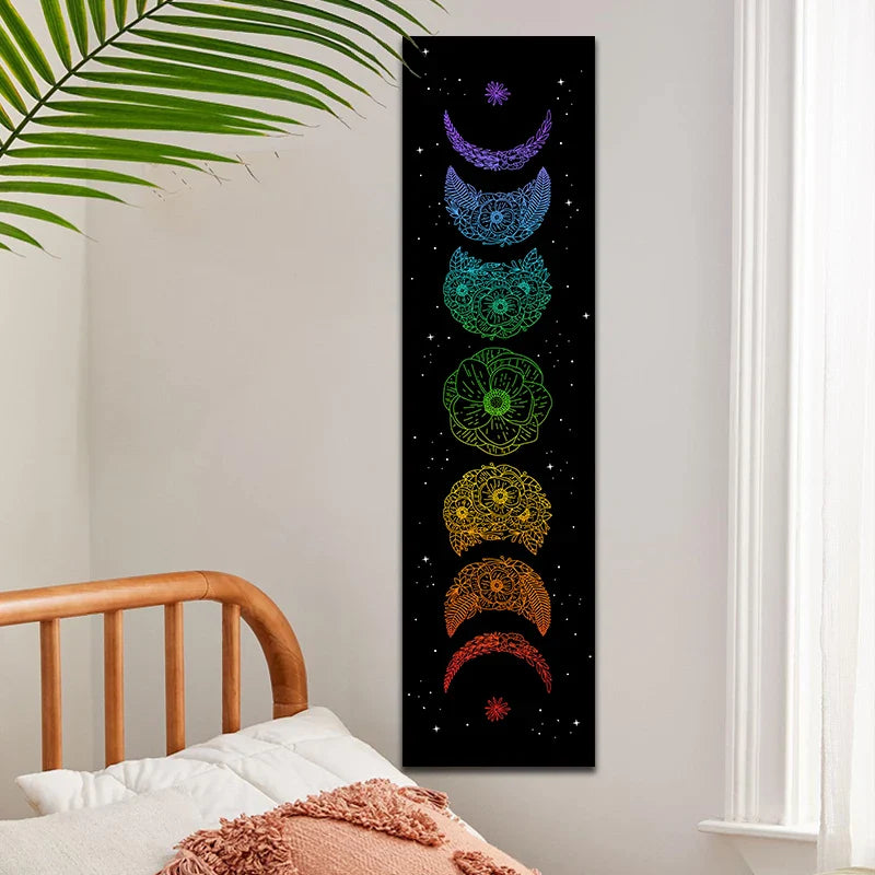 Afralia™ Moon Phase Botanical Tapestry - Aesthetic Home Decor