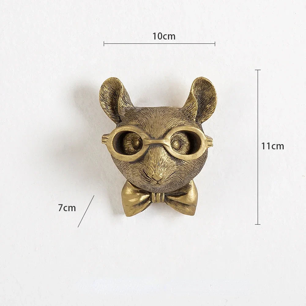 Afralia™ Golden Deer Head Wall Hook: Antique Bronze Resin Animal Pendant for Stylish Wall Decor
