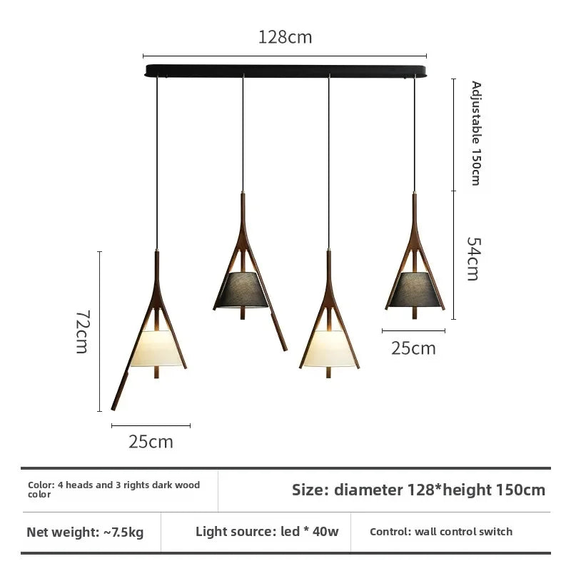 Afralia™ Wooden Chinese Chandelier for Tea Room, Study, and Restaurant Decor Lighting