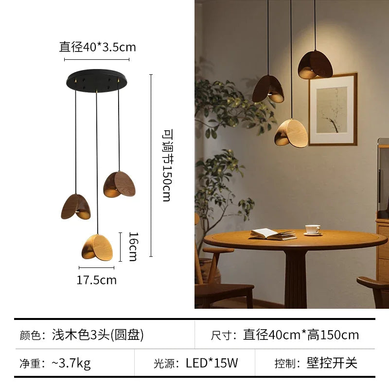 Afralia™ Wabi-sabi Wood Chandelier: Zen Tea Room Staircase Light, Retro Living Room Design