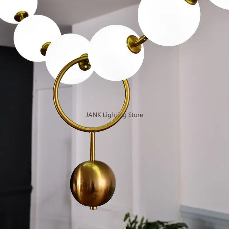 Afralia™ Pearl Pendant Chandelier | Luxury Designer LED Magic Bean Necklace Lamp