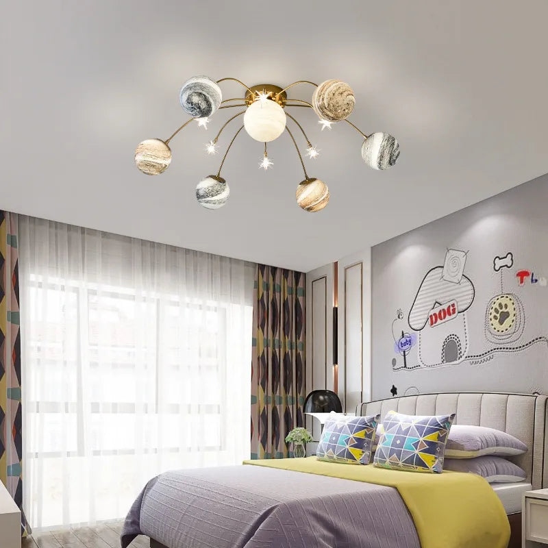 Afralia™ Art Deco Planet Ball Pendant Lamp Gold Metal G9 Bulb - Elegant Hanging Light Fixtures