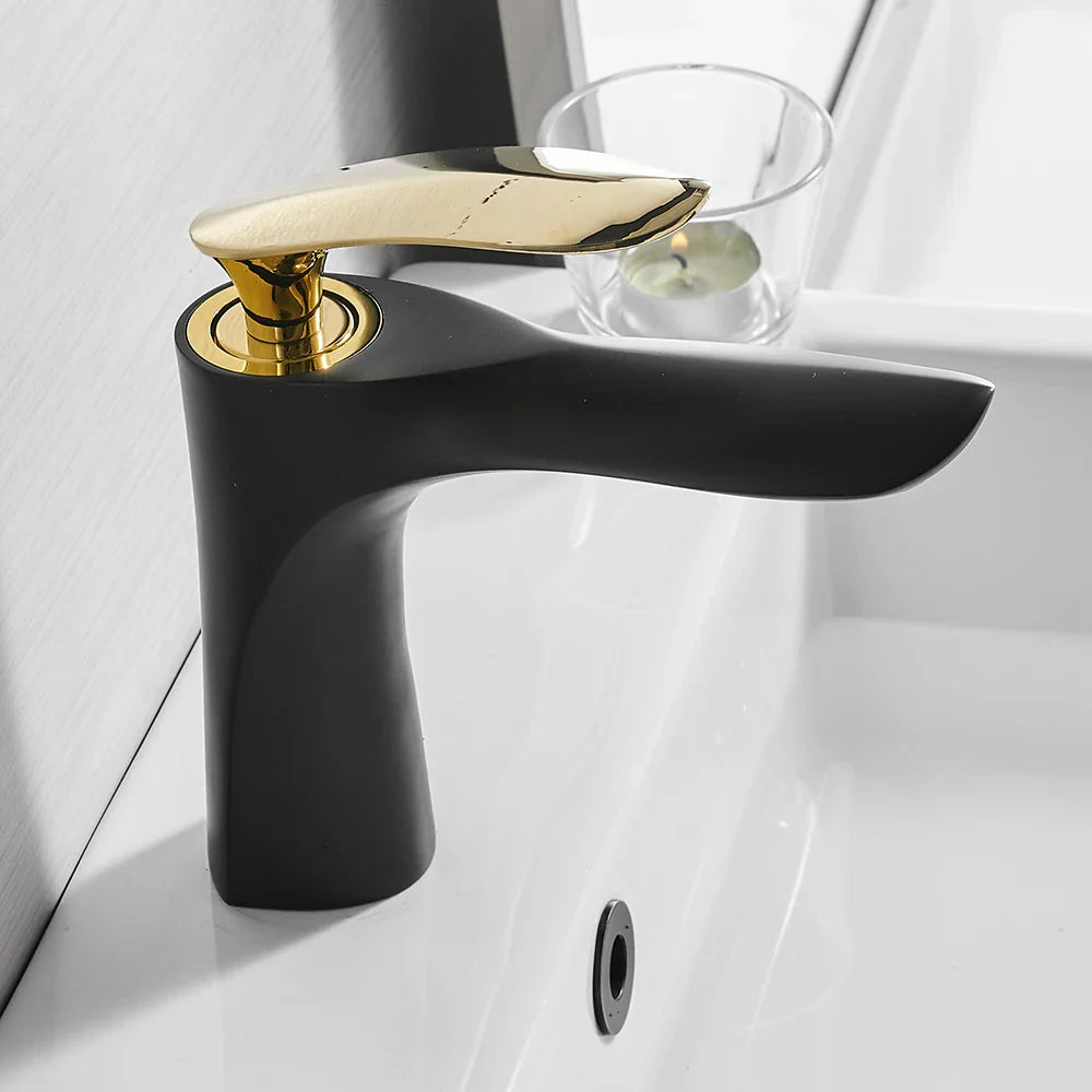 Afralia™ Gold Waterfall Bathroom Faucet - Single Handle Basin Mixer Tap, Elegant Design