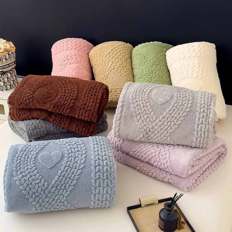 Afralia™ Taffeta Velvet Jacquard Coral Fleece Blanket: Warm, Skin-Friendly, Multi-Functional Sofa Cover