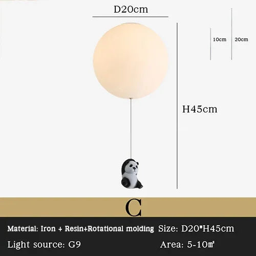 Afralia™ Kids Bear LED Ceiling Chandelier, Cute Bedroom Pendant Light for Boys and Girls