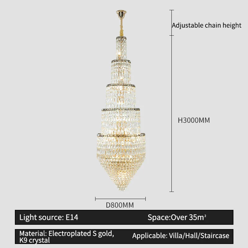 Afralia™ Crystal Loft Chandelier for Elegant Living Spaces
