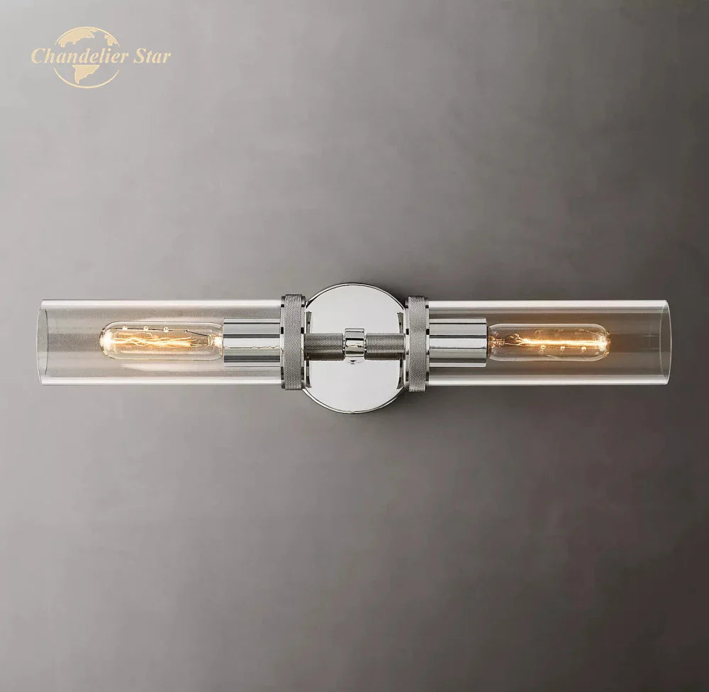 Afralia™ Knurled Linear Glass Sconce LED Wall Lamp for Modern Lighting Décor