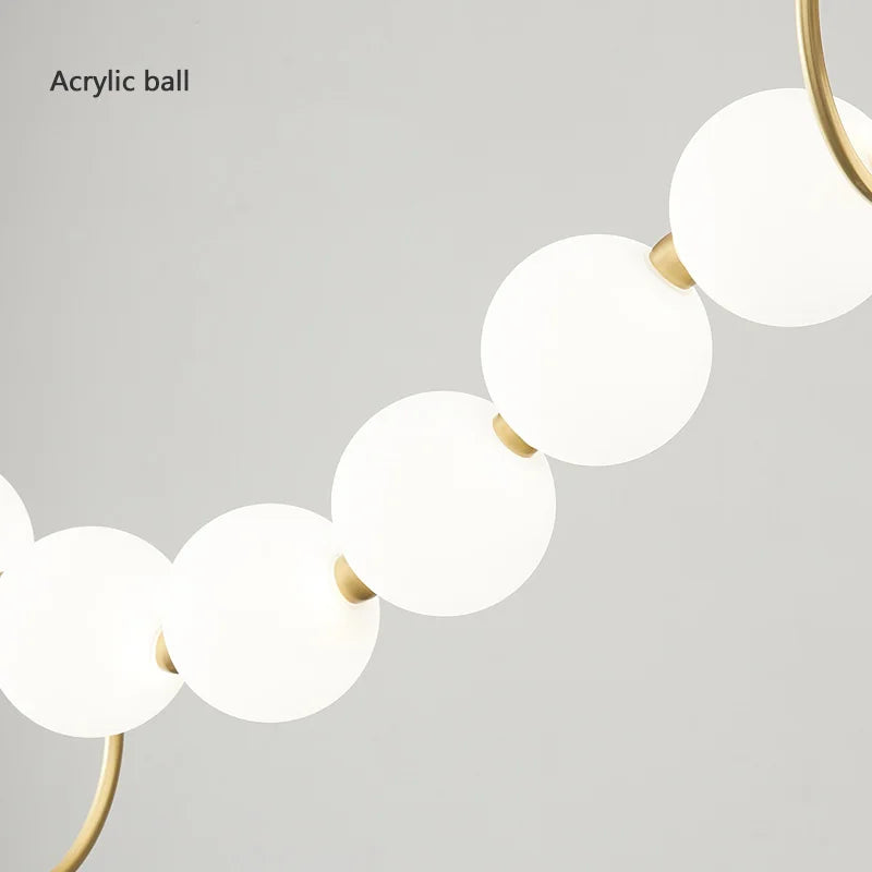 Afralia™ White Acrylic Ball Chandelier: Elegant Lighting for Bedroom, Living Room, Dining Area