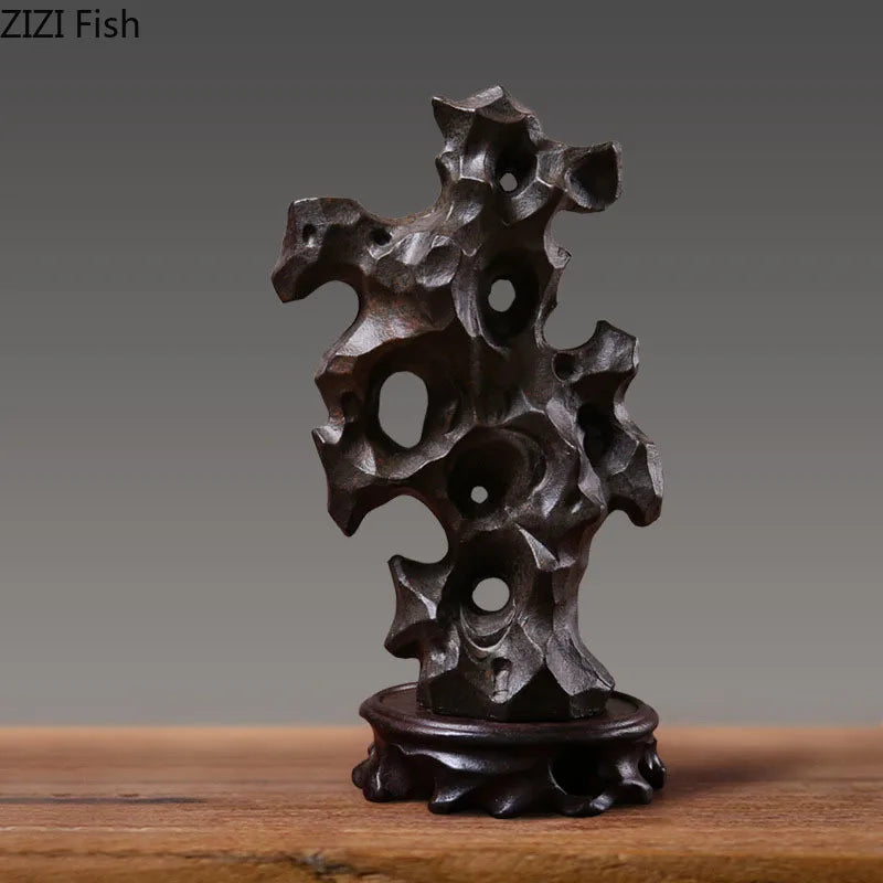 Afralia™ Taihu Stone Rockery Sculpture Desk Ornament Modern Home Decor