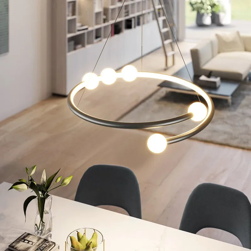 Afralia™ Modern LED Chandelier Pendant Lamp for Dining and Living Room