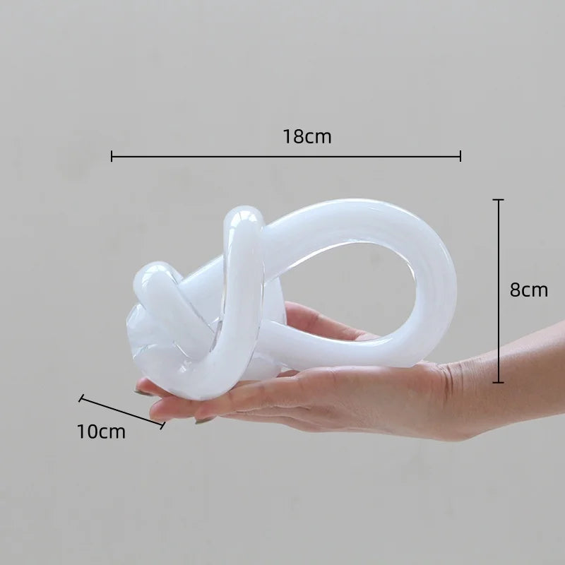 Afralia™ Geometric Glass Twine Knot Ornament Home Decor