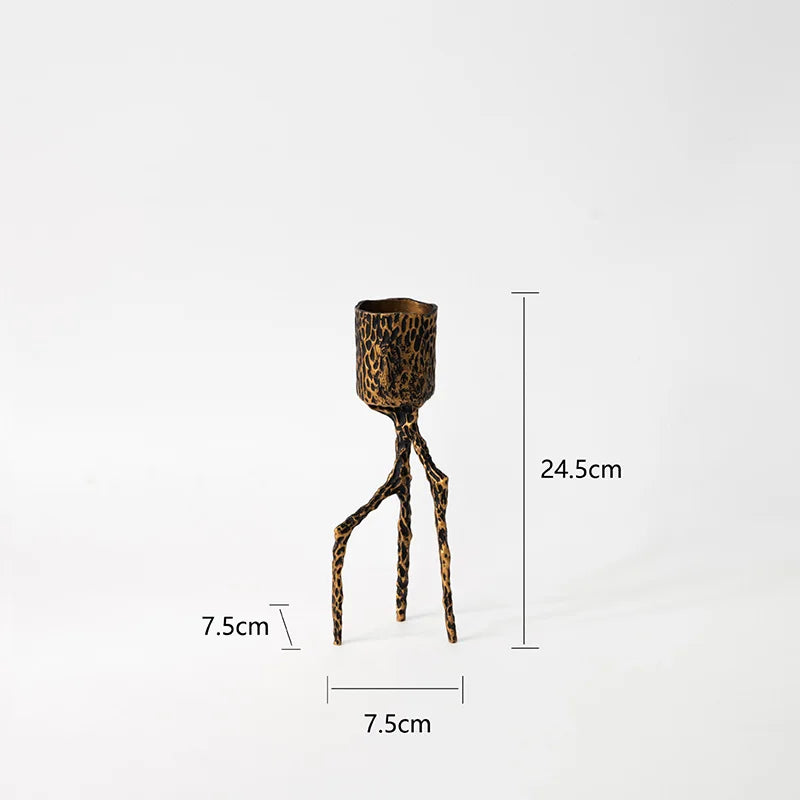 Afralia™ Trio Alloy Candle Holders Desk Decor Romantic Candlestick Aesthetic Room Decor