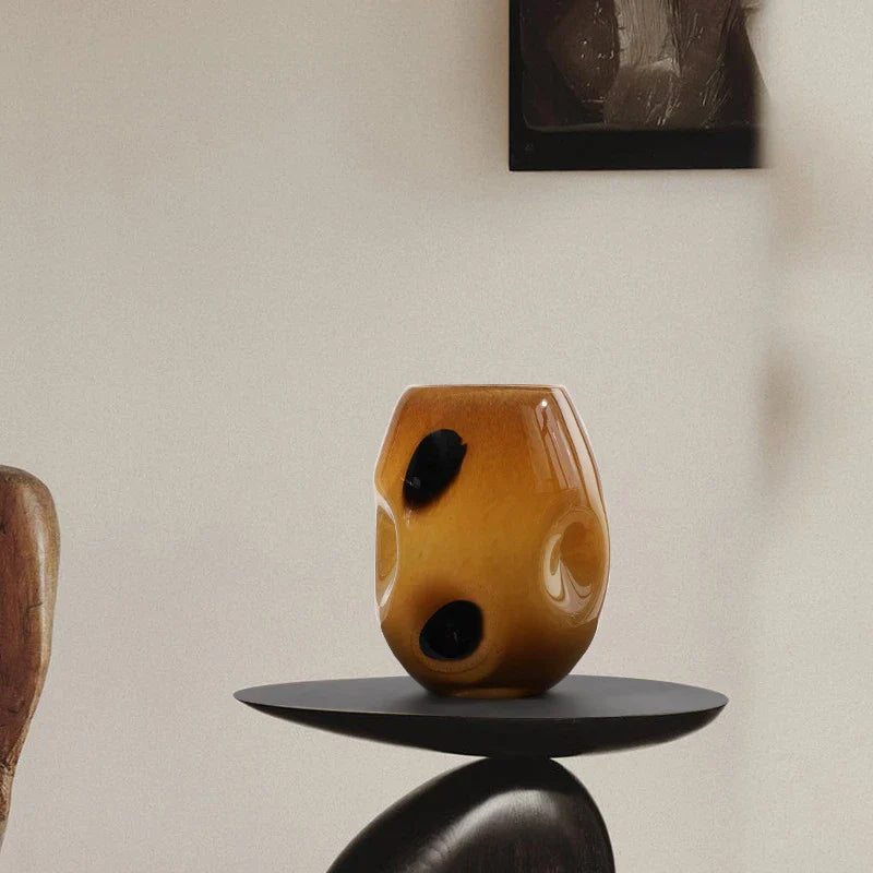 Afralia™ Polka Dot Glass Vase for Home Decor & Flower Arrangements