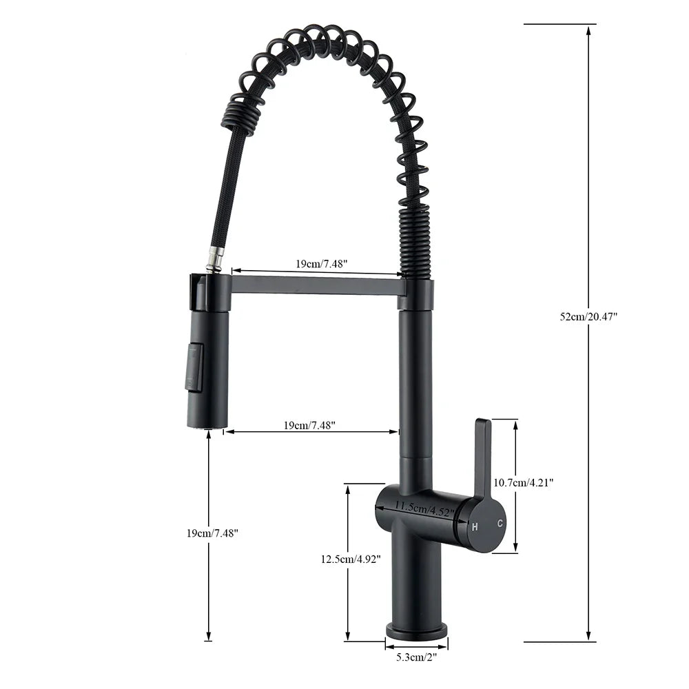 Afralia™ Brass Kitchen Sink Faucet with Dual Stream Sprayer Nozzle, Hot Cold Water Mixer Tap