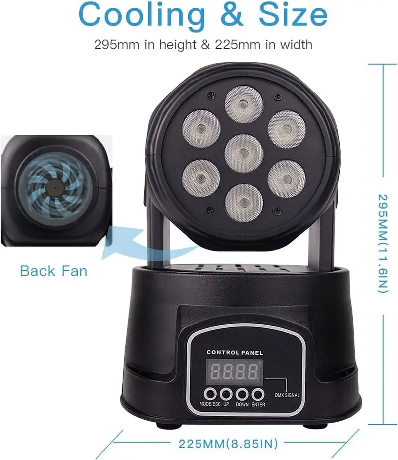 Afralia™ Big Dipper RGBW Mini Moving Head Party Light Set for Bars - 2pcs