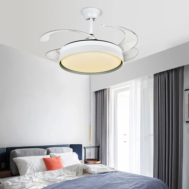 Afralia™ LED Ceiling Fans with Remote Control for Indoor Lighting