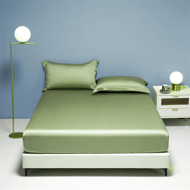 Afralia™ 1000TC Egyptian Cotton 10 Colors Fitted Sheet, King Queen Twin Sizes, Dark Gray