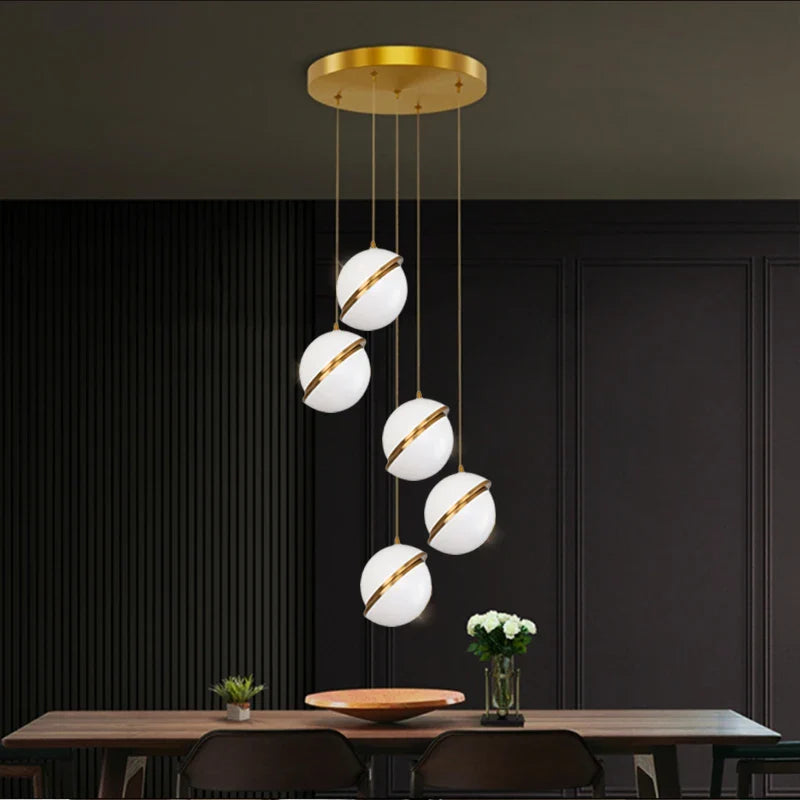 Afralia™ White Ball Bubble Nordic Pendant Lamp for Kitchen and Living Room