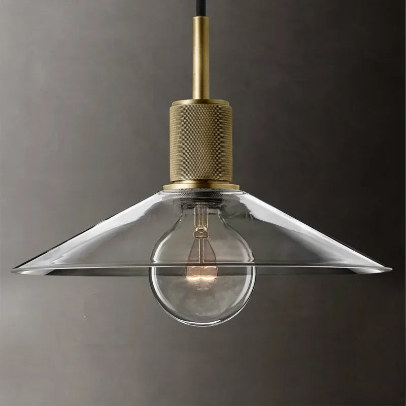 Afralia™ Clear Glass LED Pendant Light Gold Metal ChandelierMarshalAsLED Hanging Lamp