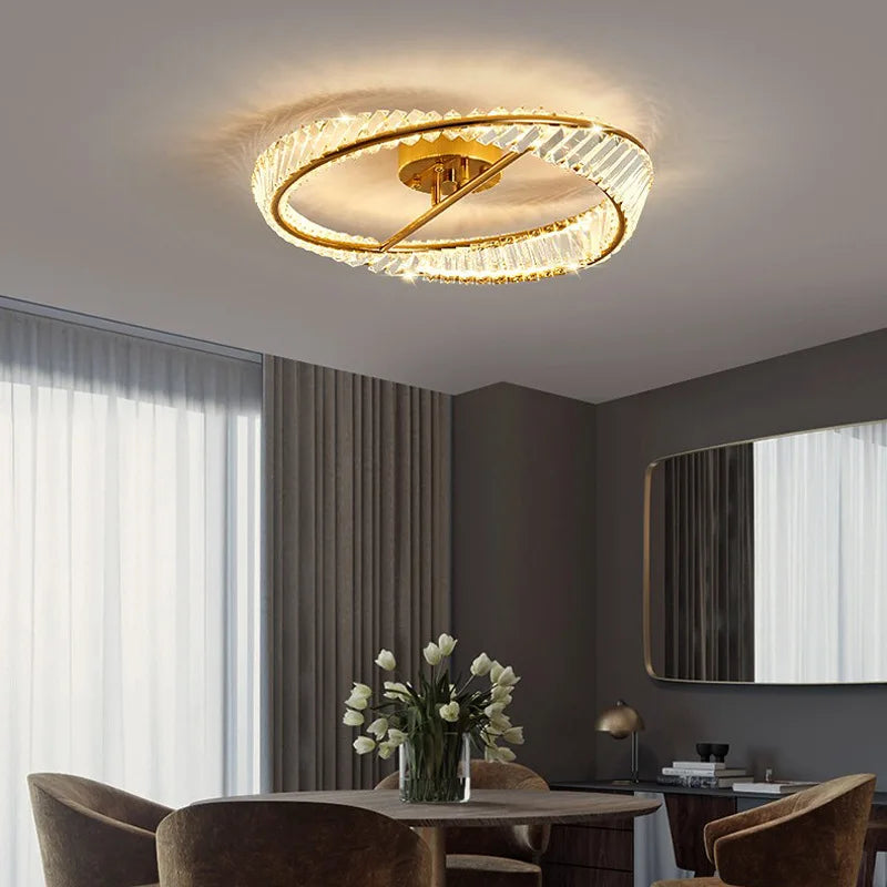 Afralia™ Crystal LED Chandelier Ceiling Lamps - Modern Luxury Indoor Lighting Fixtures