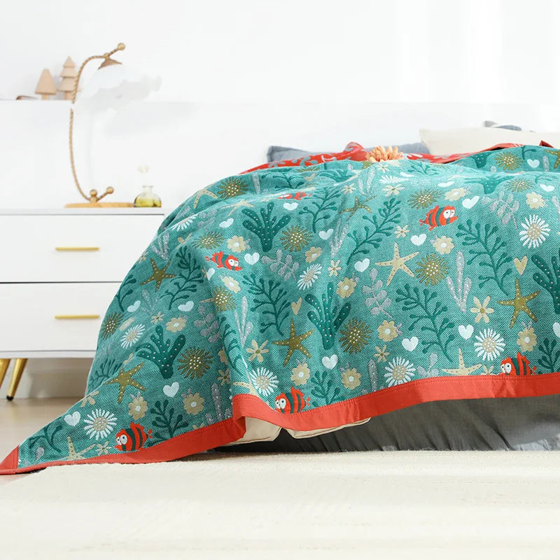 Nordic Cotton Gauze Throw Blanket for Bedroom & Sofa by Afralia™