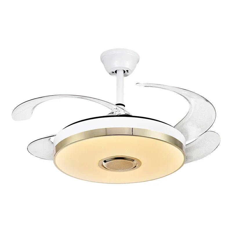 Afralia™ Luminous Light Ceiling Fan with Bluetooth Speaker Remote Control