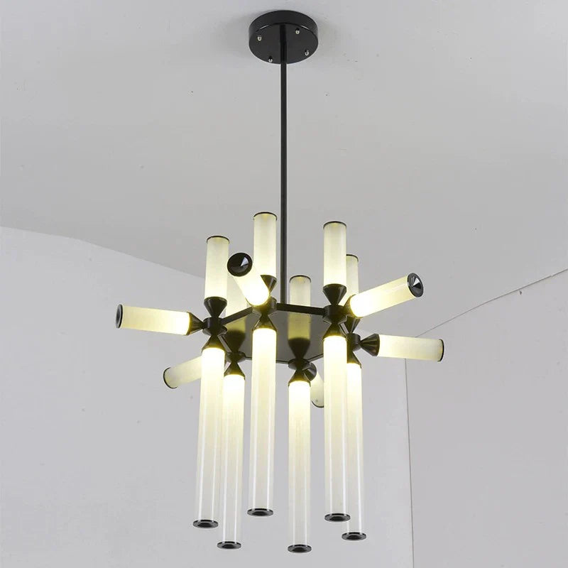 Afralia™ Glass Tube Chandelier: Modern LED Pendant Lamp for Living Room, Bedroom, Cafe, and Dining Room.